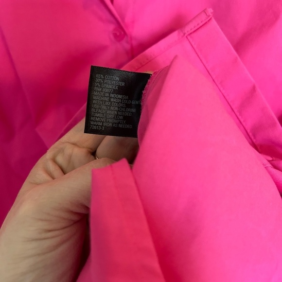 NWT WORTHINGTON WOMAN PINK 2X BUTTON-DOWN QUARTER SLEEVE CAREER TOP - Picture 5 of 7